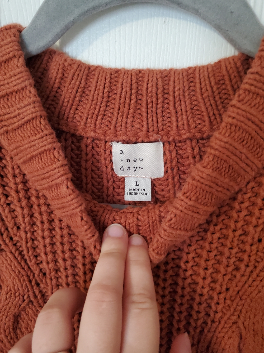 A New Day Cable Knit Sleeveless Sweater Vest in Rust - Picture 4 of 5